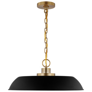 Nuvo Lighting - 60-7484 - One Light Pendant - Colony - Matte Black / Burnished Brass