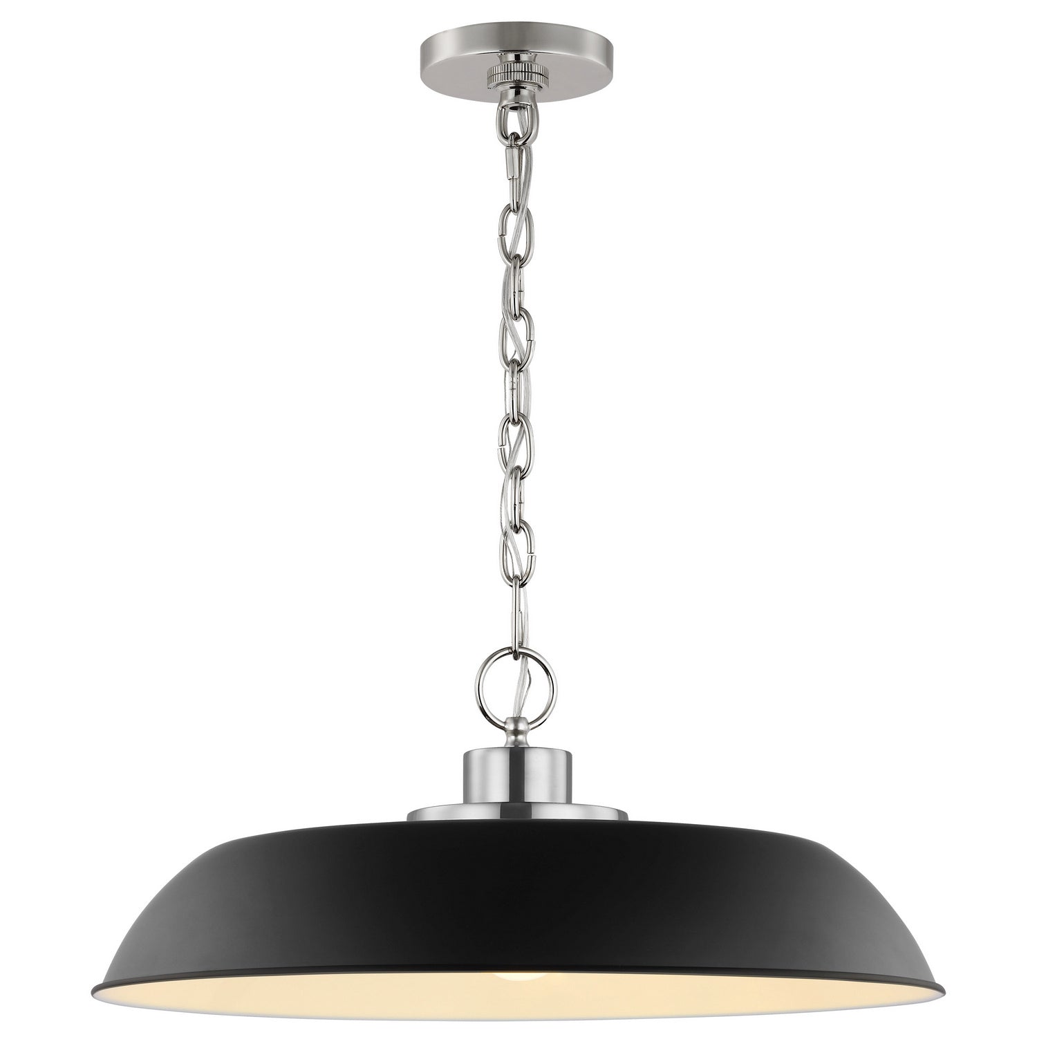 Nuvo Lighting - 60-7485 - One Light Pendant - Colony - Matte Black / Polished Nickel