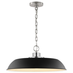 Nuvo Lighting - 60-7485 - One Light Pendant - Colony - Matte Black / Polished Nickel