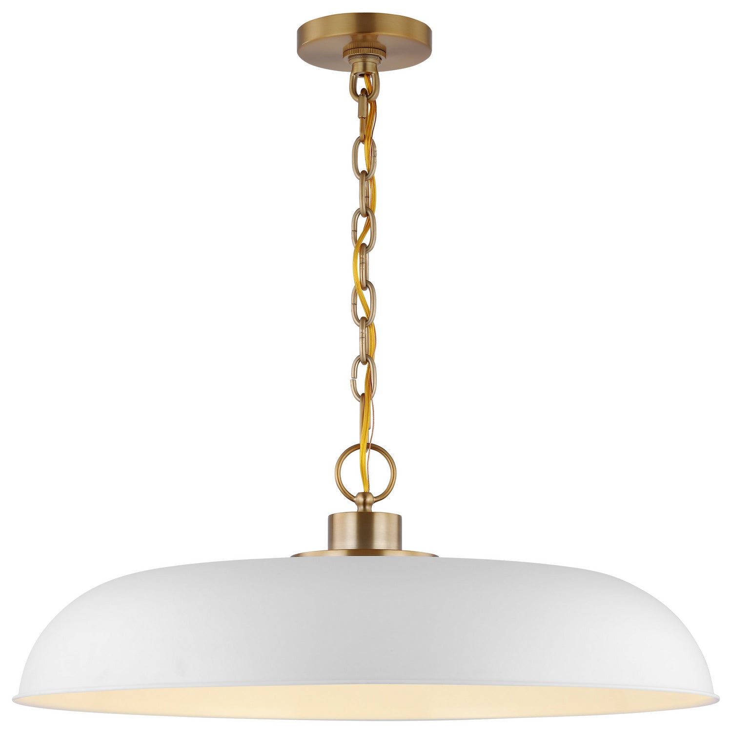 Nuvo Lighting - 60-7486 - One Light Pendant - Colony - Matte White / Burnished Brass