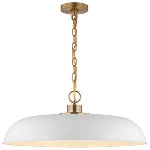 Nuvo Lighting - 60-7486 - One Light Pendant - Colony - Matte White / Burnished Brass
