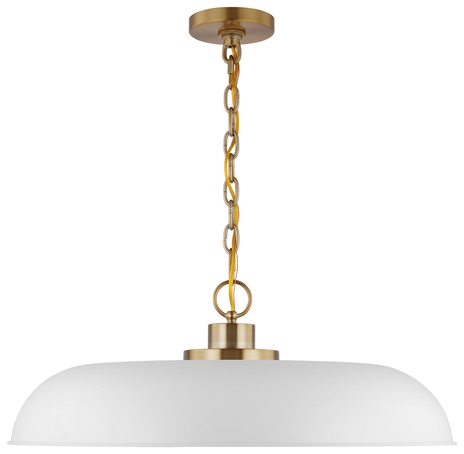 Nuvo Lighting - 60-7486 - One Light Pendant - Colony - Matte White / Burnished Brass