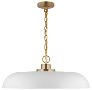Nuvo Lighting - 60-7486 - One Light Pendant - Colony - Matte White / Burnished Brass