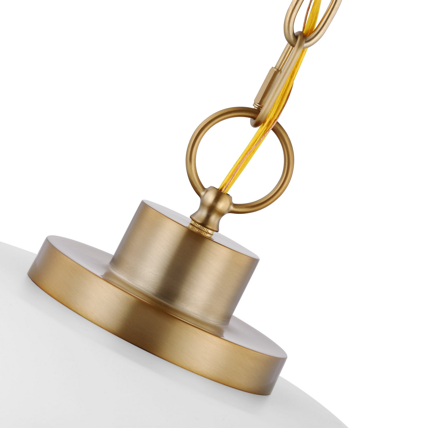 Nuvo Lighting - 60-7486 - One Light Pendant - Colony - Matte White / Burnished Brass