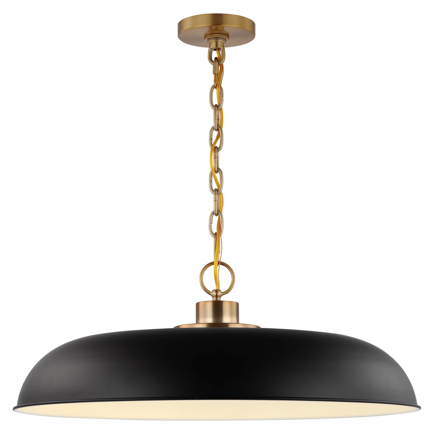 Nuvo Lighting - 60-7487 - One Light Pendant - Colony - Matte Black / Burnished Brass