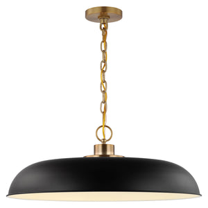 Nuvo Lighting - 60-7487 - One Light Pendant - Colony - Matte Black / Burnished Brass