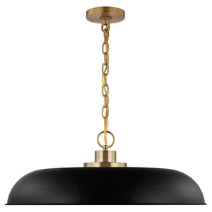 Nuvo Lighting - 60-7487 - One Light Pendant - Colony - Matte Black / Burnished Brass