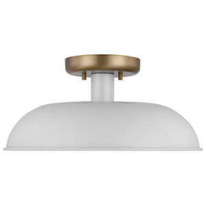 Nuvo Lighting - 60-7490 - One Light Flush Mount - Colony - Matte White / Burnished Brass