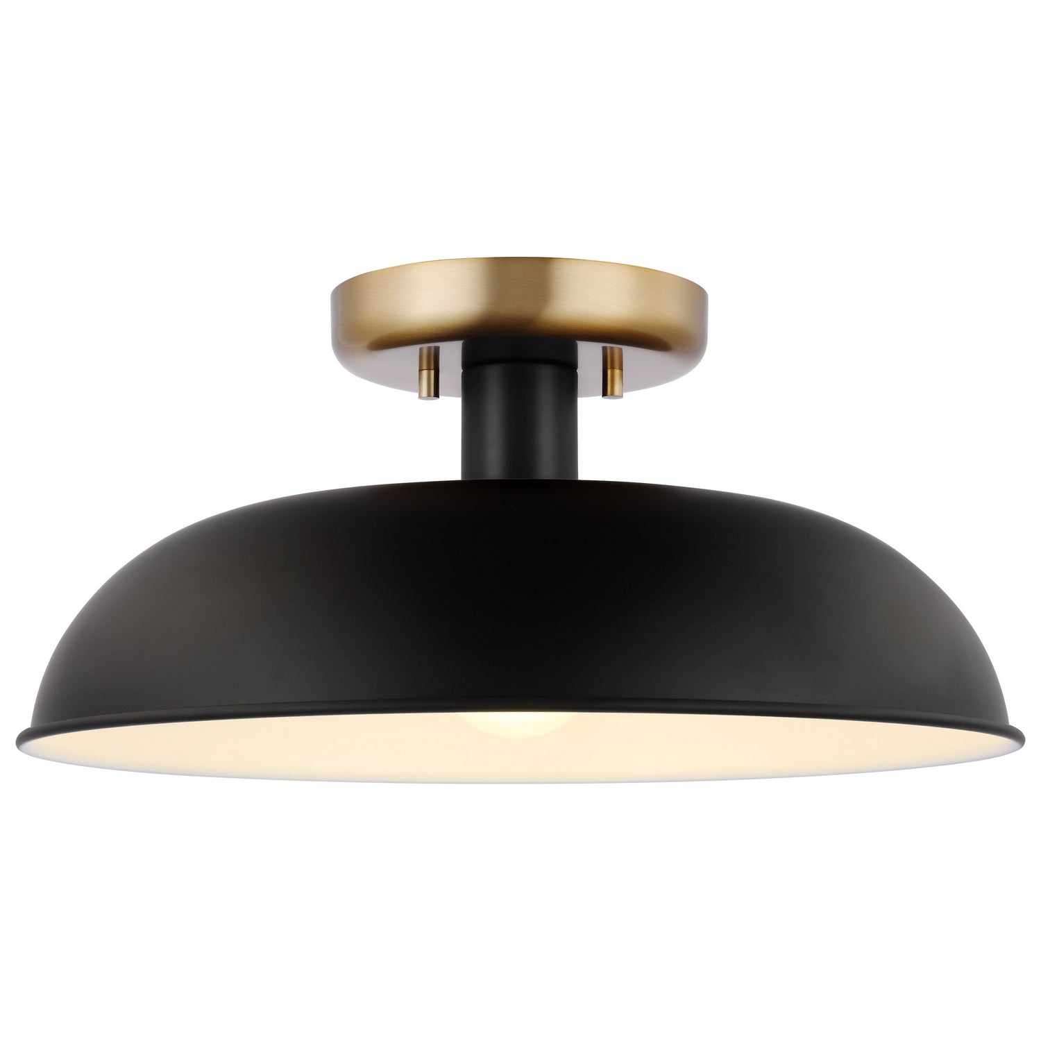 Nuvo Lighting - 60-7491 - One Light Flush Mount - Colony - Matte Black / Burnished Brass