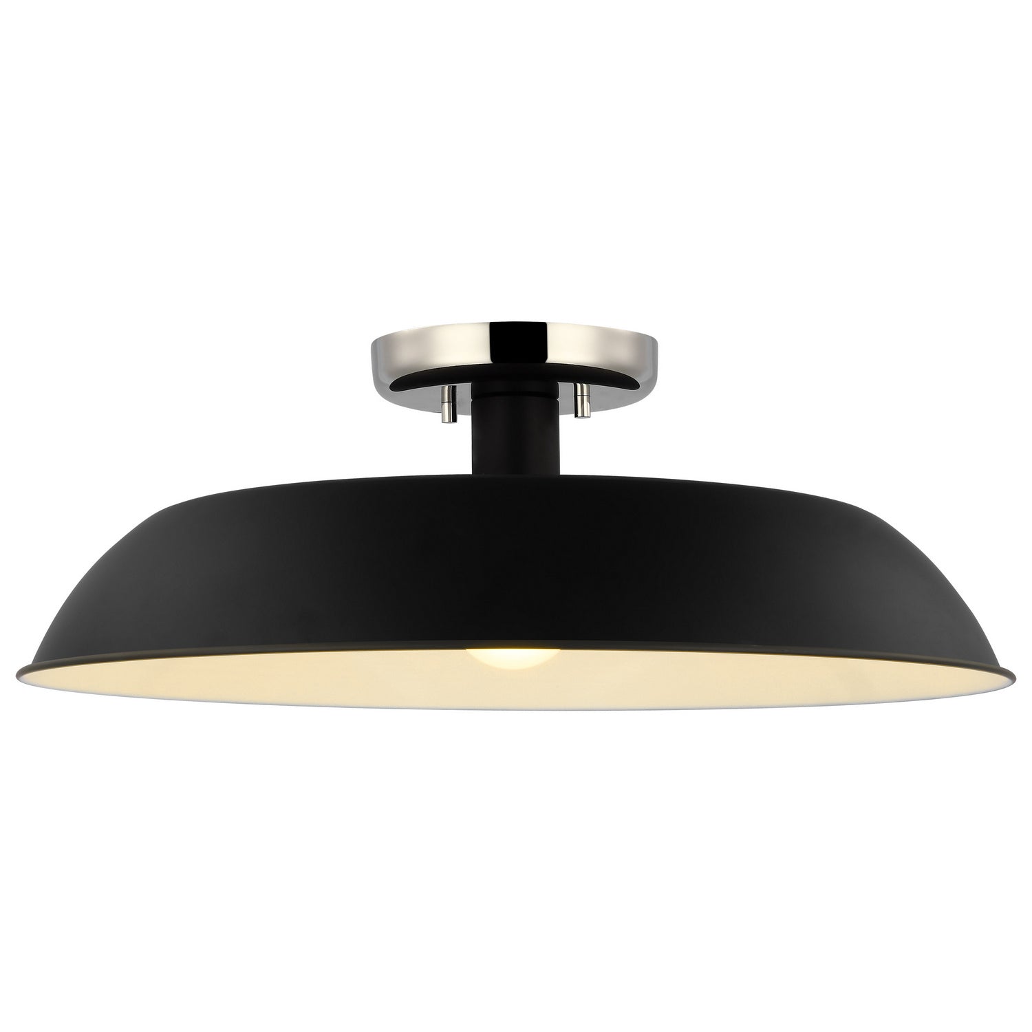 Nuvo Lighting - 60-7495 - One Light Flush Mount - Colony - Matte Black / Polished Nickel