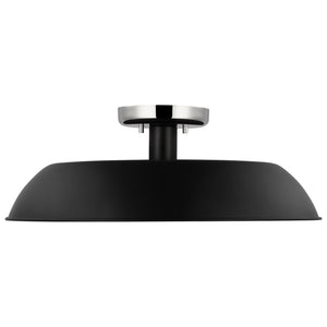 Nuvo Lighting - 60-7495 - One Light Flush Mount - Colony - Matte Black / Polished Nickel