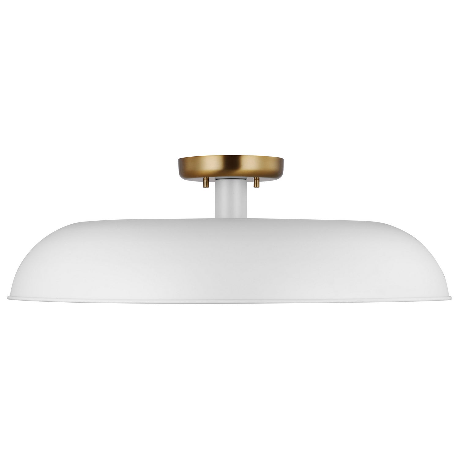 Nuvo Lighting - 60-7496 - One Light Flush Mount - Colony - Matte White / Burnished Brass