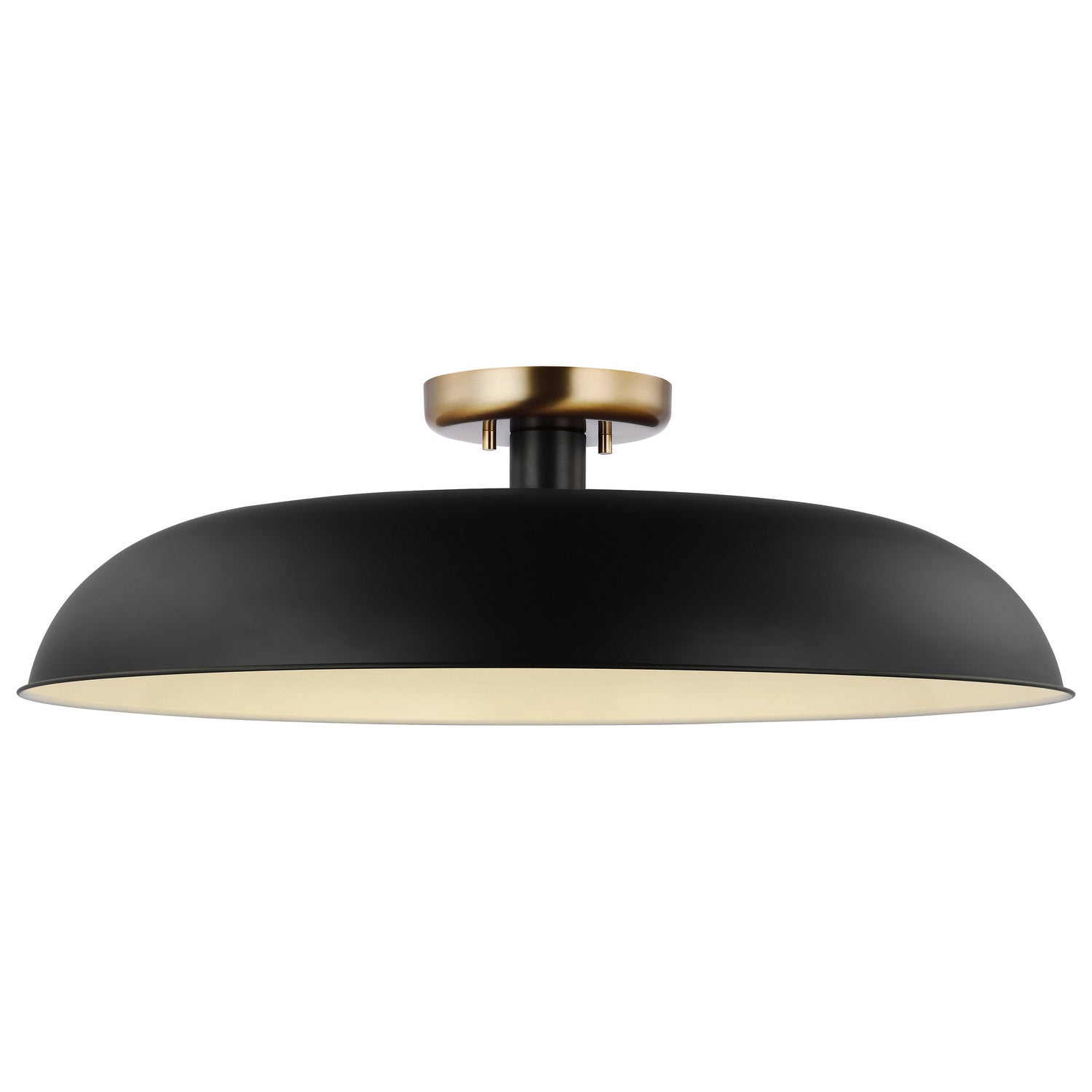 Nuvo Lighting - 60-7497 - One Light Flush Mount - Colony - Matte Black / Burnished Brass