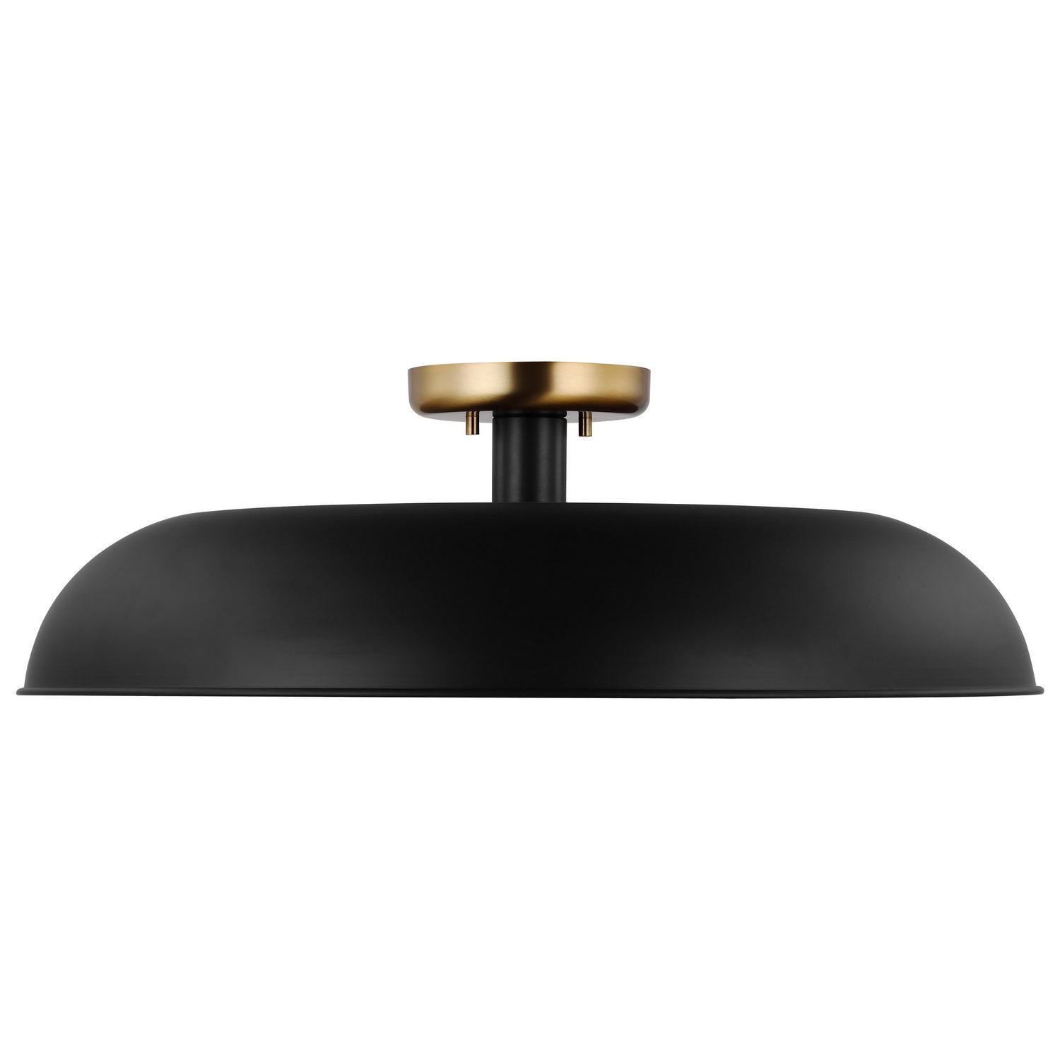 Nuvo Lighting - 60-7497 - One Light Flush Mount - Colony - Matte Black / Burnished Brass