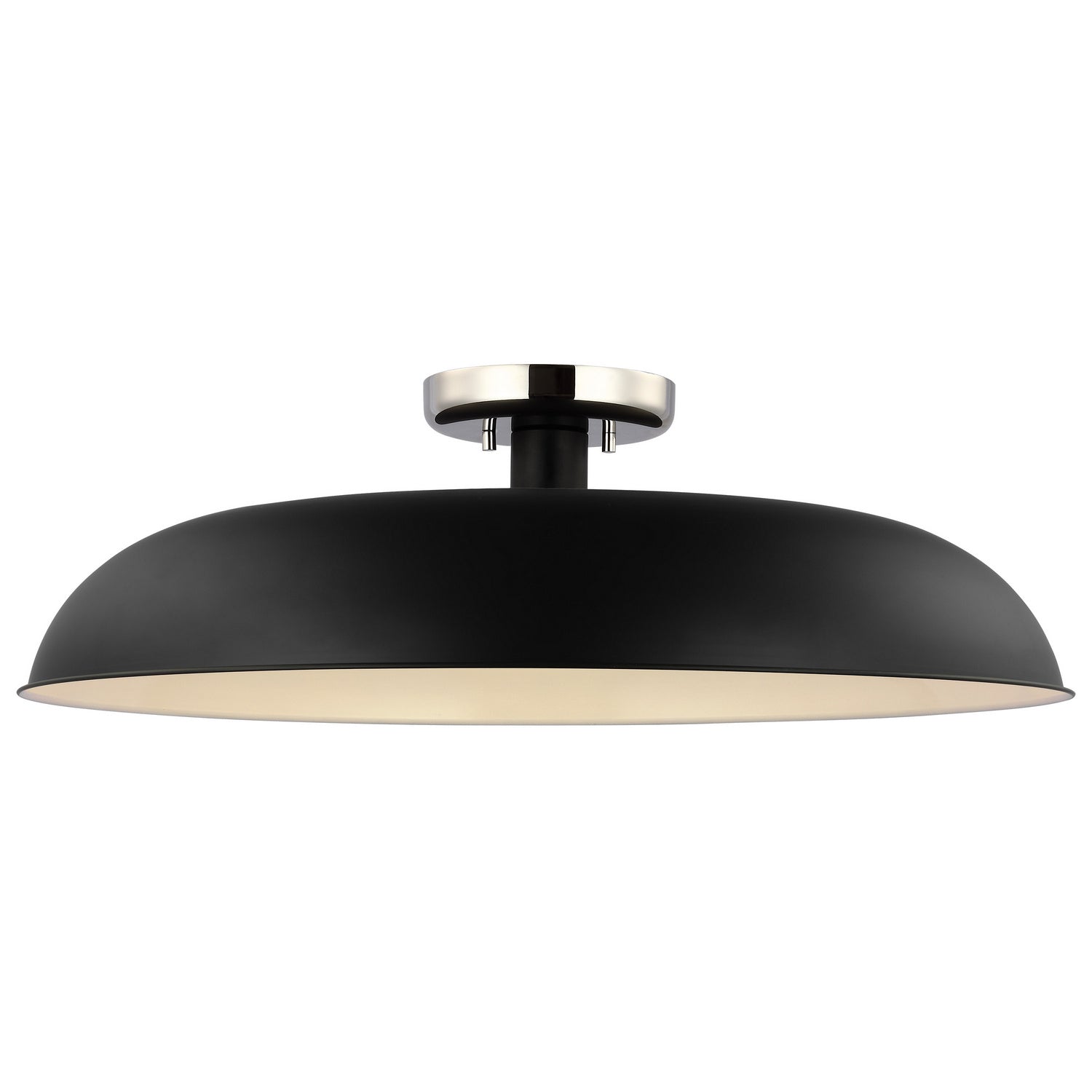 Nuvo Lighting - 60-7498 - One Light Flush Mount - Colony - Matte Black / Polished Nickel