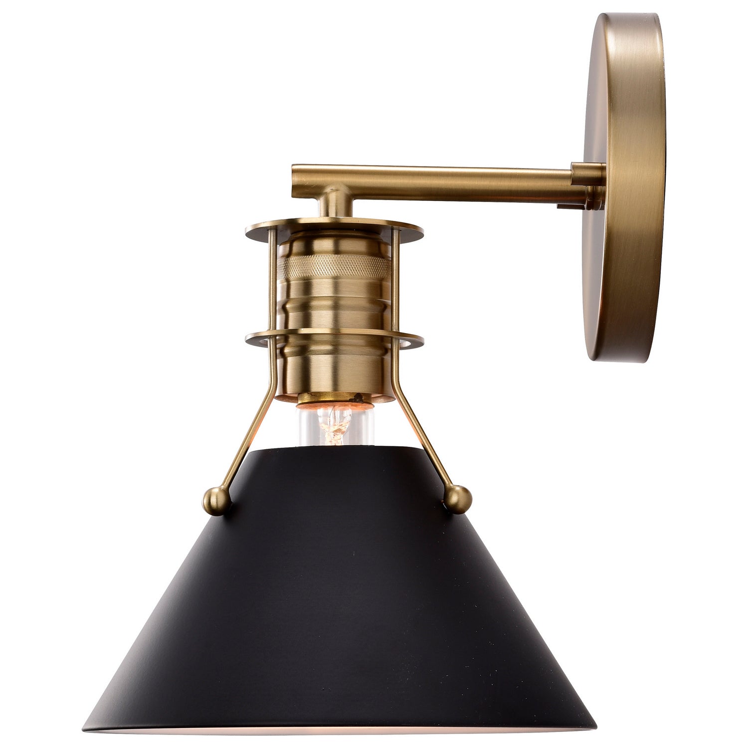 Nuvo Lighting - 60-7519 - One Light Wall Sconce - Outpost - Matte Black / Burnished Brass