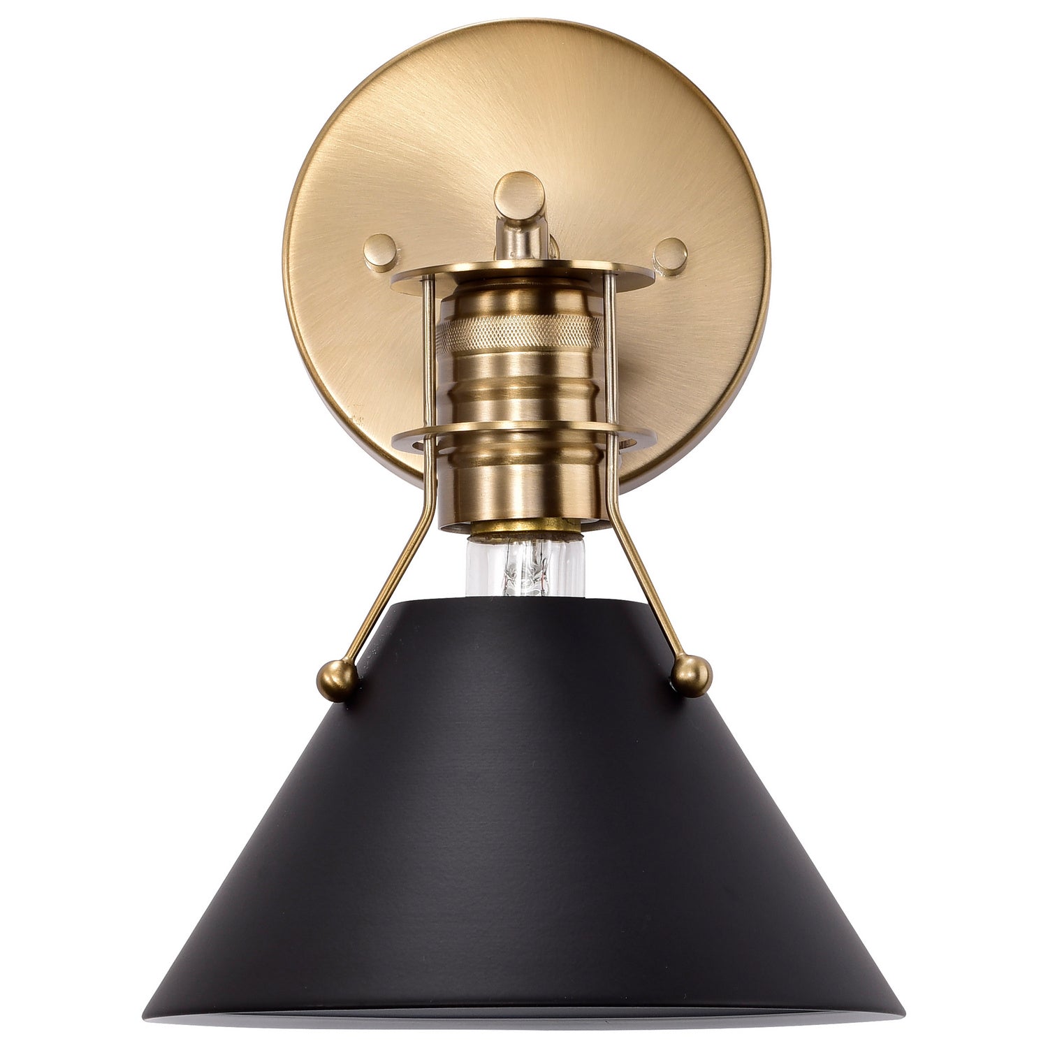 Nuvo Lighting - 60-7519 - One Light Wall Sconce - Outpost - Matte Black / Burnished Brass