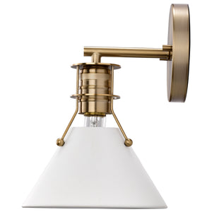 Nuvo Lighting - 60-7520 - One Light Wall Sconce - Outpost - Matte White / Burnished Brass