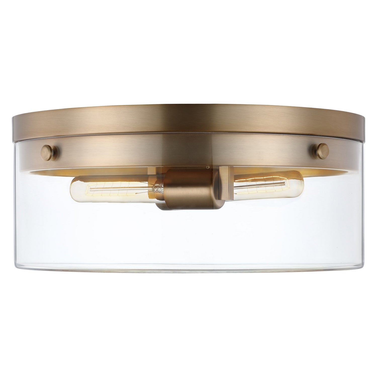 Nuvo Lighting - 60-7536 - Two Light Flush Mount - Intersection - Burnished Brass