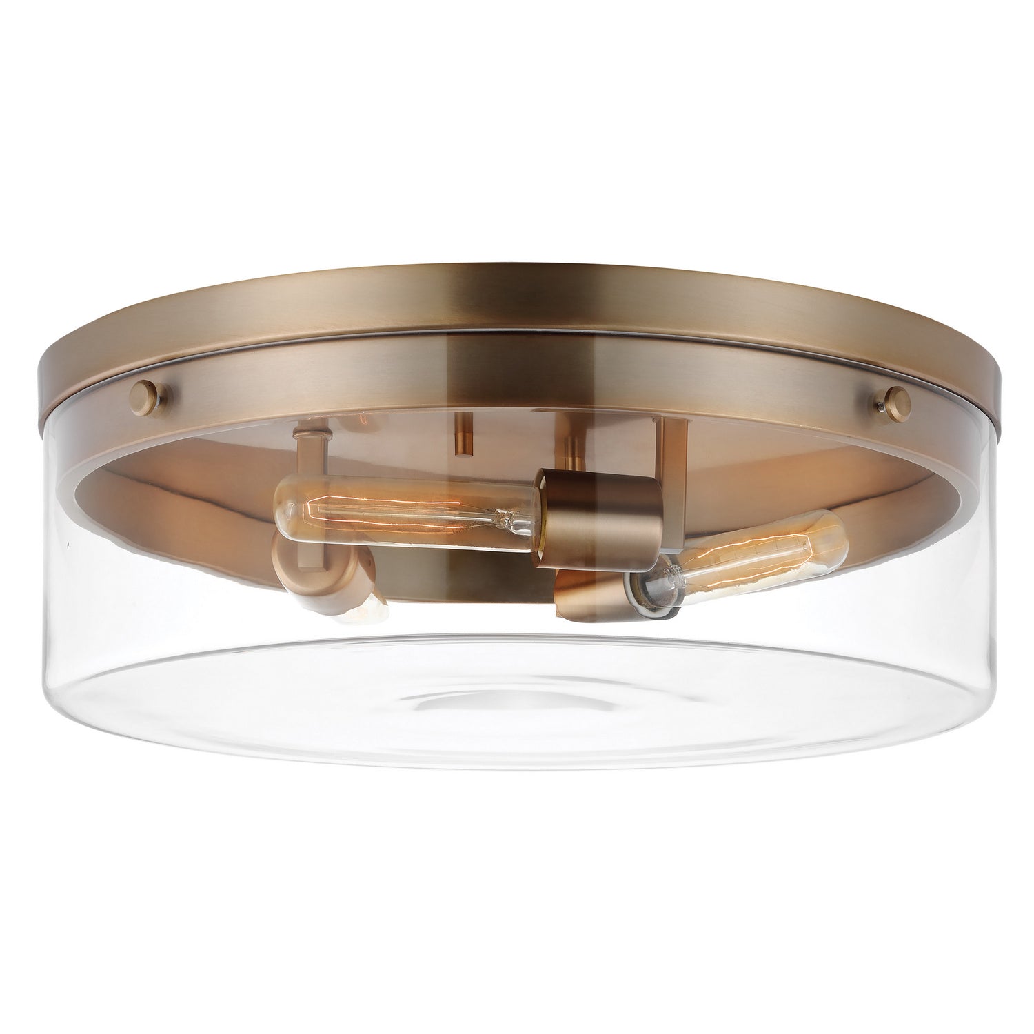 Nuvo Lighting - 60-7538 - Three Light Flush Mount - Intersection - Burnished Brass