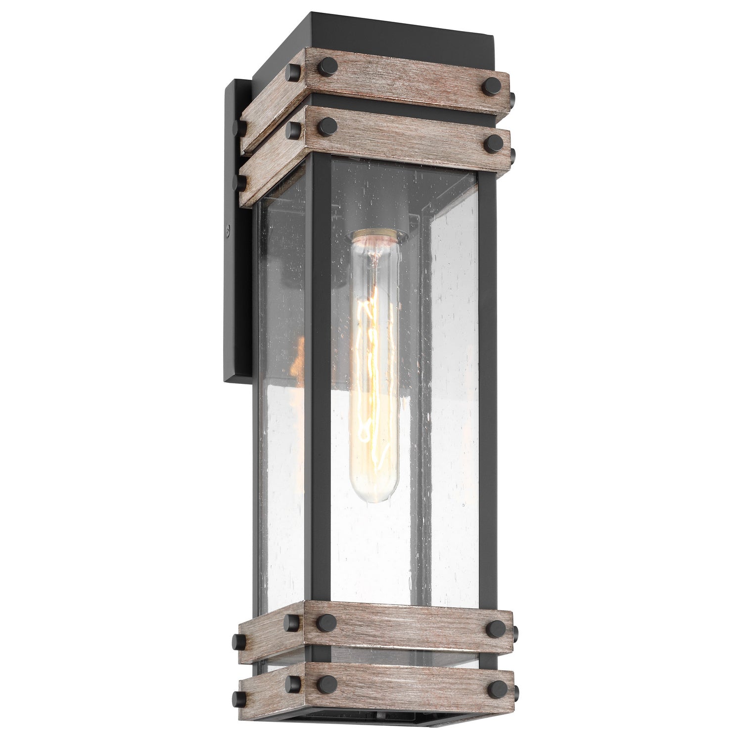 Nuvo Lighting - 60-7541 - One Light Wall Lantern - Homestead - Black / Wood