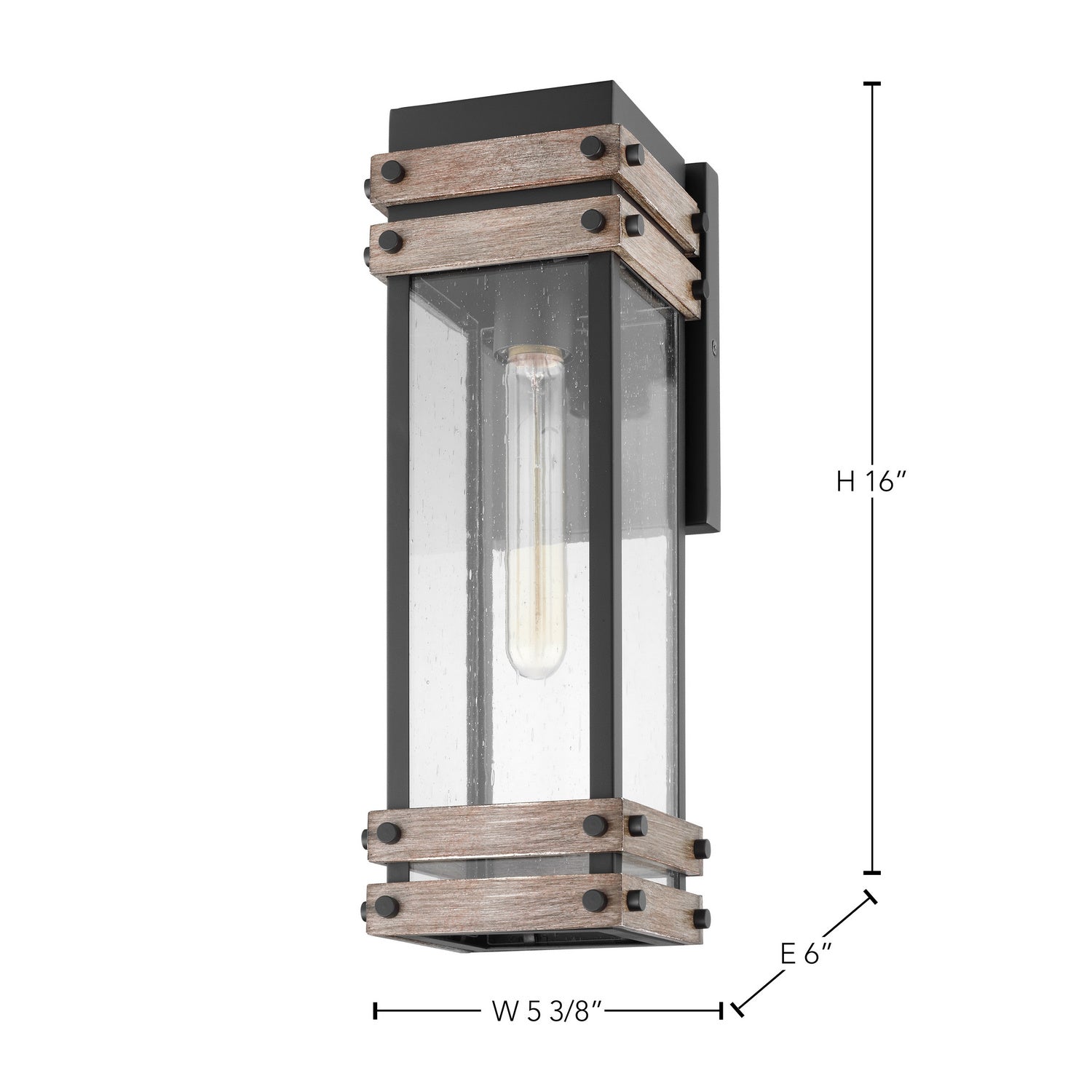 Nuvo Lighting - 60-7541 - One Light Wall Lantern - Homestead - Black / Wood