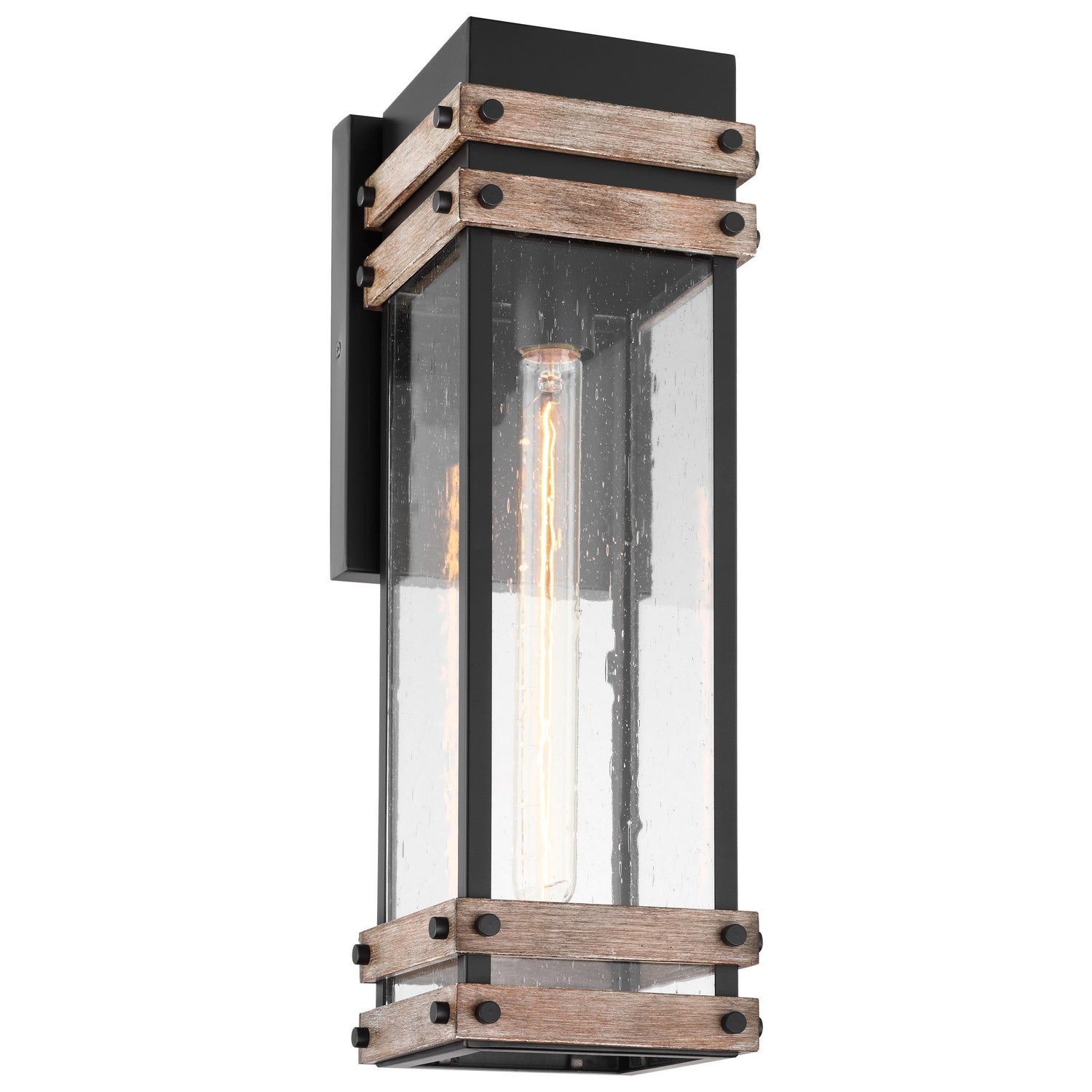 Nuvo Lighting - 60-7542 - One Light Wall Lantern - Homestead - Black / Wood