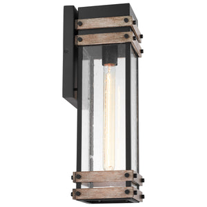 Nuvo Lighting - 60-7542 - One Light Wall Lantern - Homestead - Black / Wood