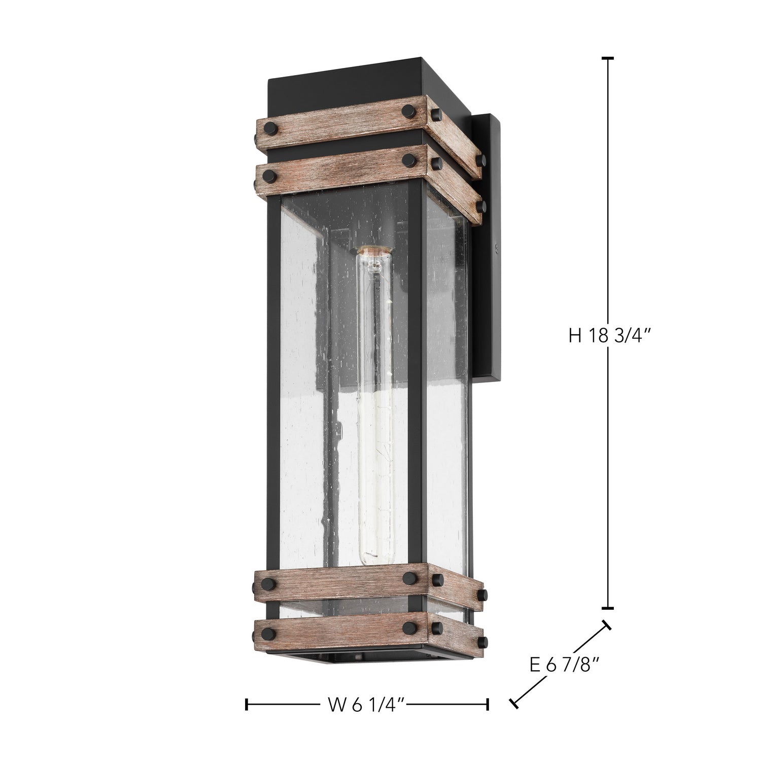 Nuvo Lighting - 60-7542 - One Light Wall Lantern - Homestead - Black / Wood