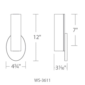 Modern Forms - WS-3611-35-BN - LED Wall & Bath Light - Loft - Brushed Nickel