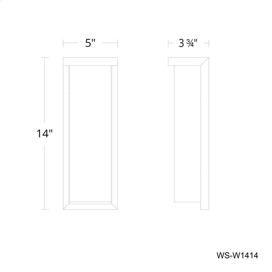 Modern Forms - WS-W1414-35-AL - LED Outdoor Wall Sconce - Ledge - Brushed Aluminum