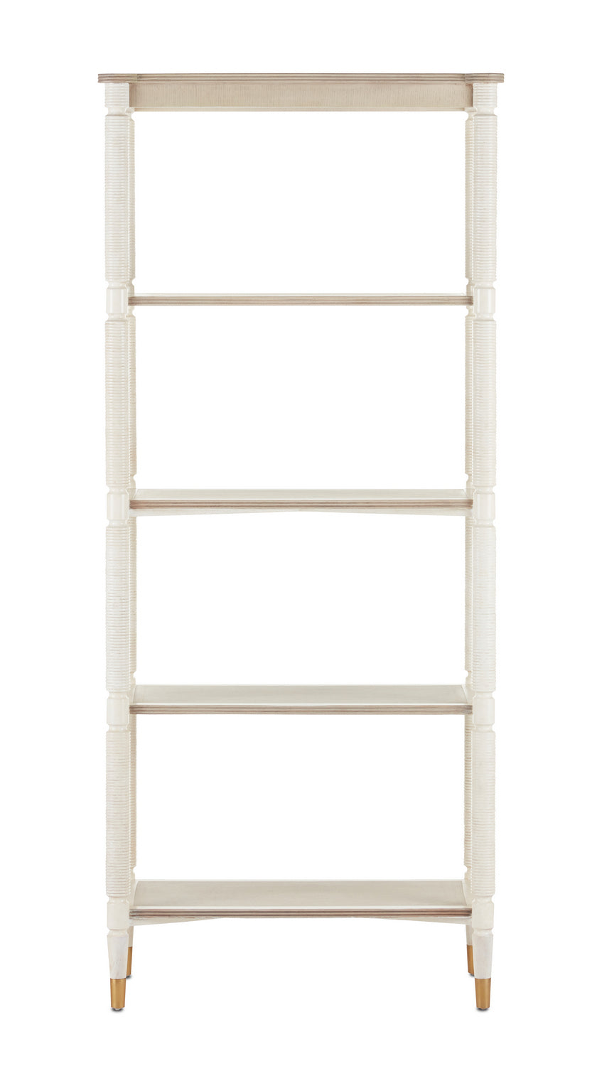 Currey and Company - 3000-0203 - Etagere - Winterthur - Off White/Fog/Brass