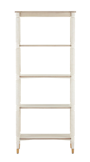 Currey and Company - 3000-0203 - Etagere - Winterthur - Off White/Fog/Brass