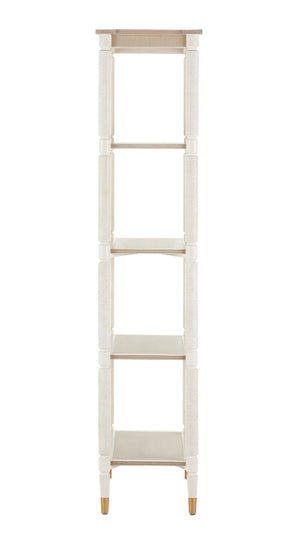 Currey and Company - 3000-0203 - Etagere - Winterthur - Off White/Fog/Brass