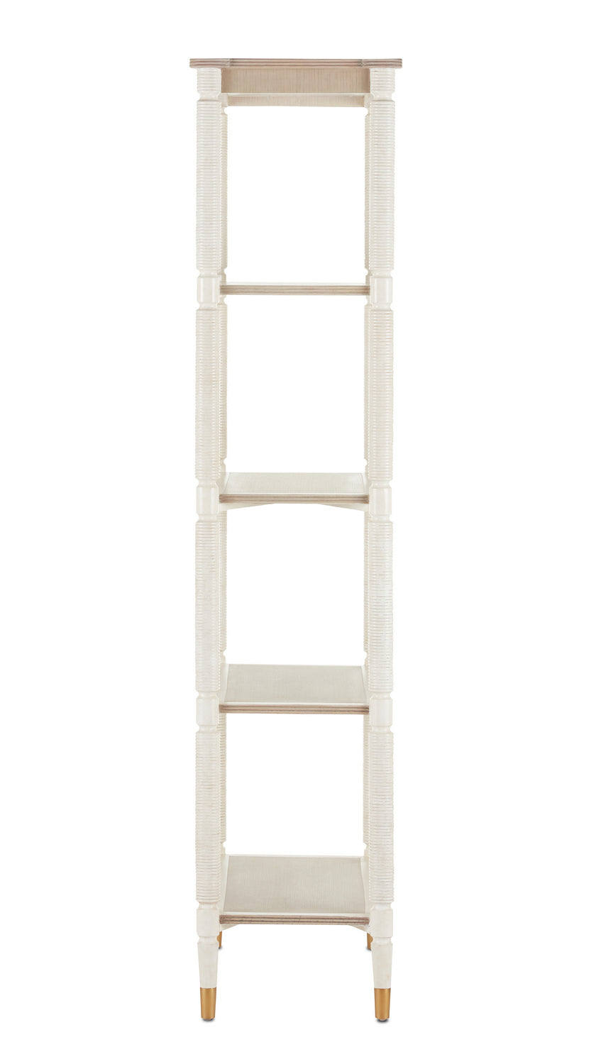 Currey and Company - 3000-0203 - Etagere - Winterthur - Off White/Fog/Brass