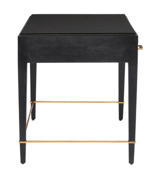 Currey and Company - 3000-0207 - Desk - Verona - Black Lacquered Linen/Champagne