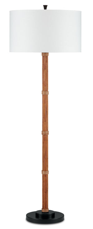 Currey and Company - 8000-0103 - One Light Floor Lamp - Reed - Natural Rattan/Natural Rope/Black