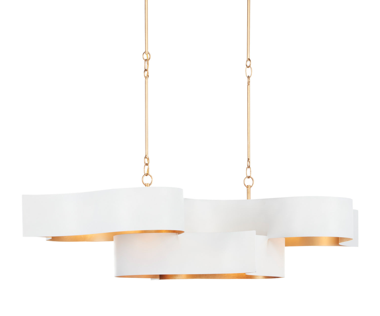 Currey and Company - 9000-0854 - Six Light Chandelier - Grand Lotus - Sugar White/Contemporary Gold Leaf