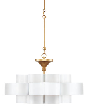 Currey and Company - 9000-0856 - One Light Chandelier - Grand Lotus - Sugar White/Contemporary Gold Leaf