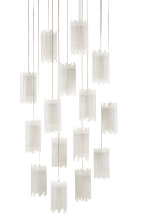 Currey and Company - 9000-0884 - 15 Light Pendant - Escenia - Frosted White