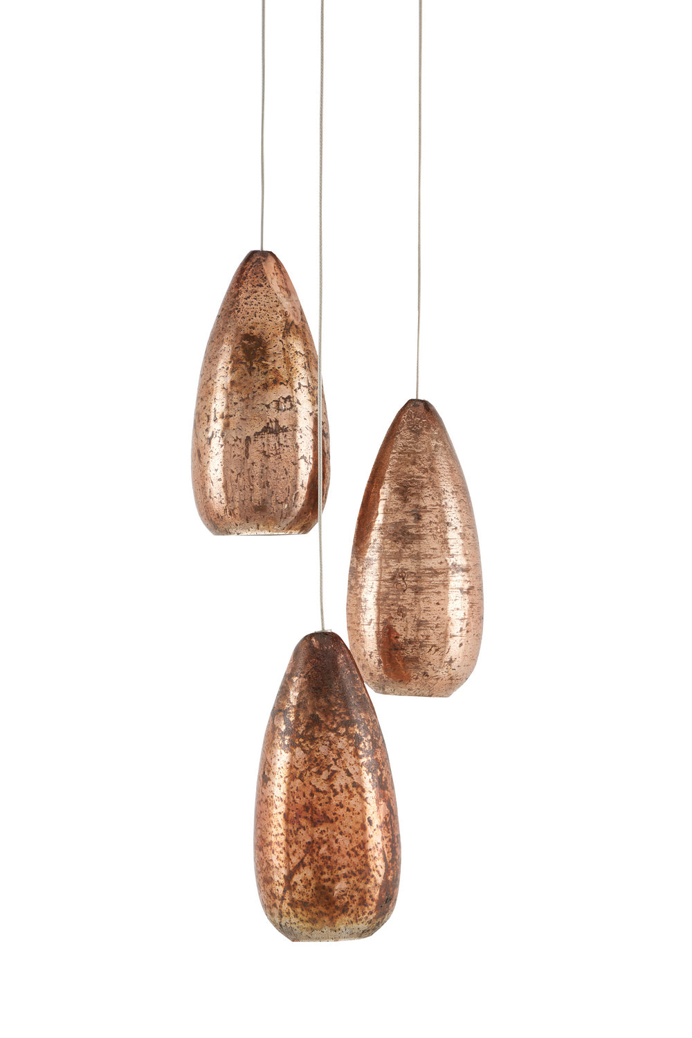 Currey and Company - 9000-0903 - Three Light Pendant - Rame - Copper