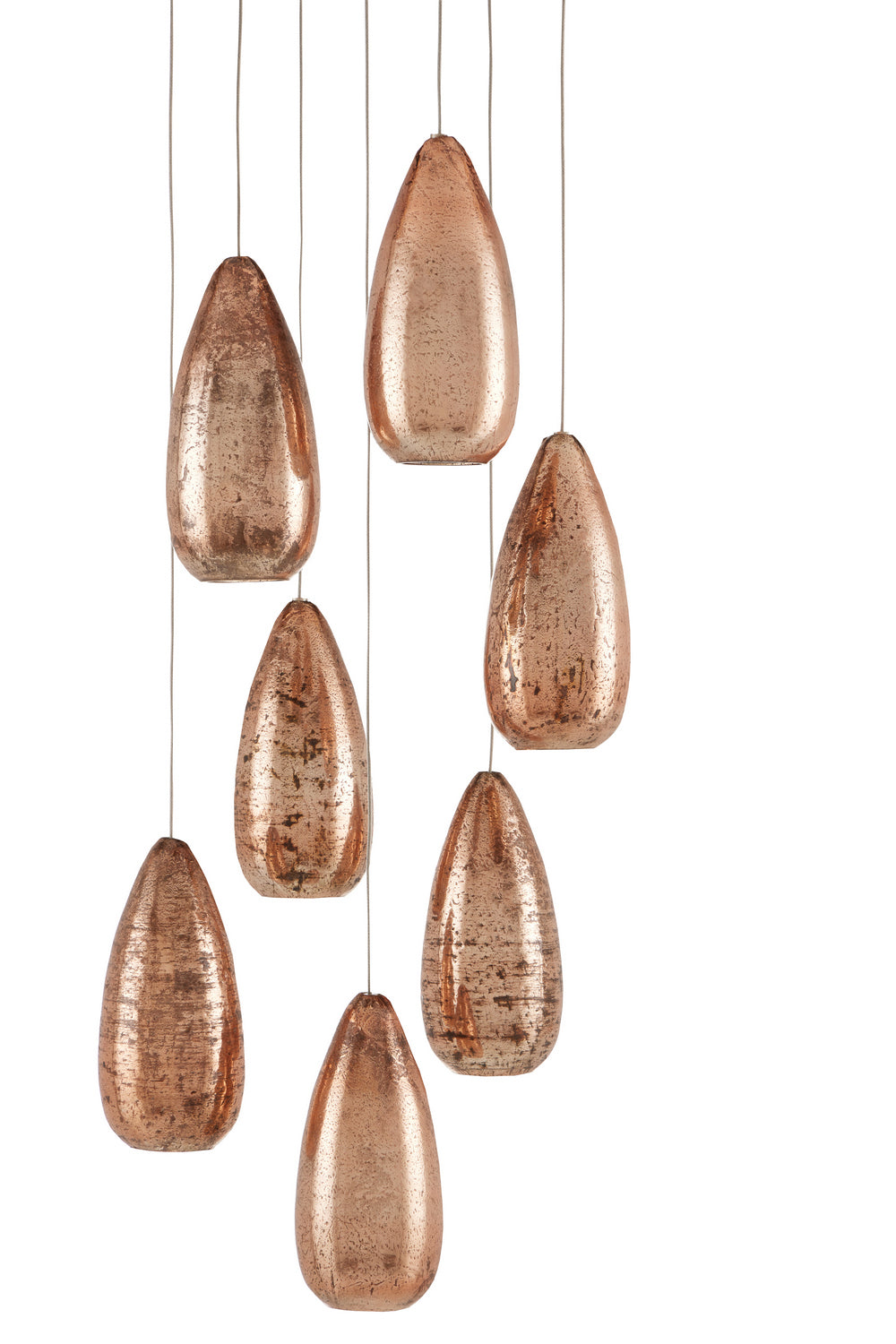 Currey and Company - 9000-0904 - Seven Light Pendant - Rame - Copper