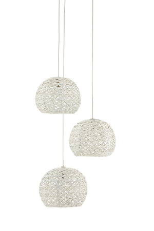 Currey and Company - 9000-0910 - Three Light Pendant - Piero - Sugar White