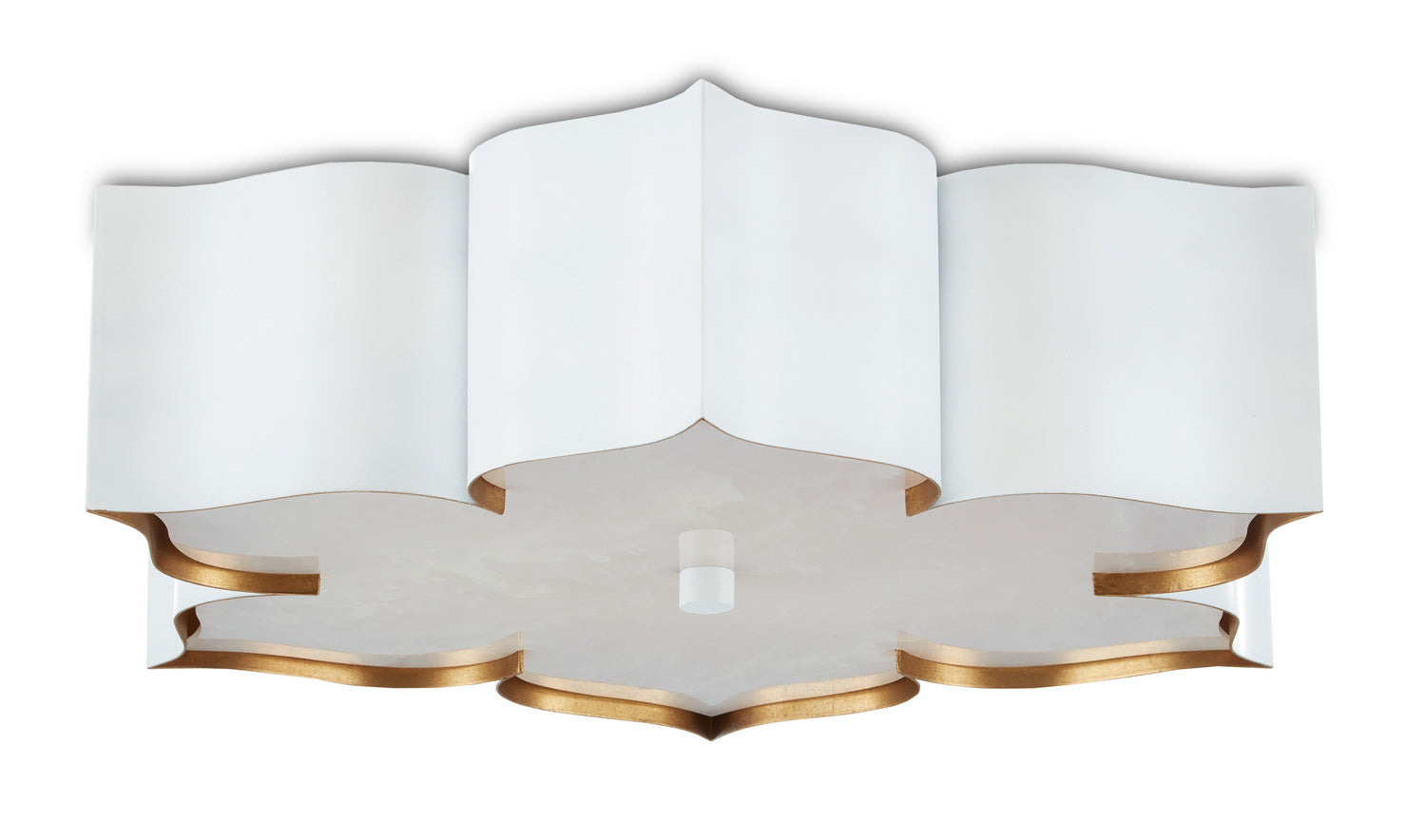 Currey and Company - 9999-0059 - Two Light Flush Mount - Grand Lotus - Sugar White/ Contemporary Gold