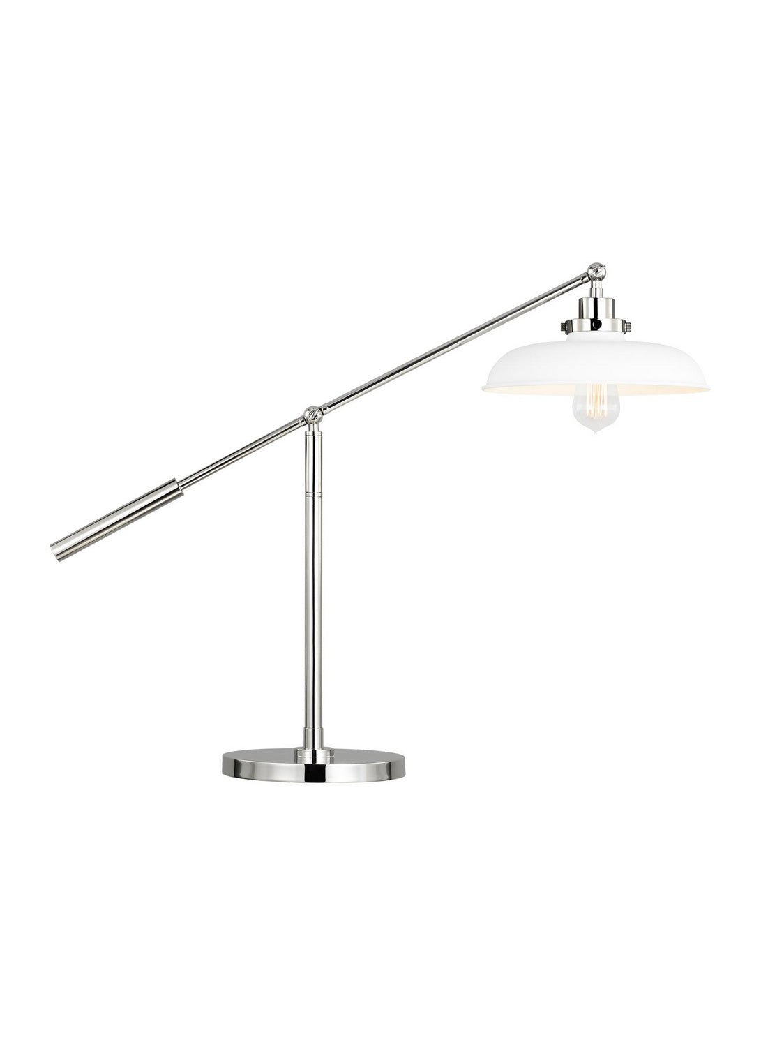 Visual Comfort Studio - CT1111MWTPN1 - One Light Desk Lamp - Wellfleet - Matte White and Polished Nickel