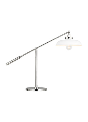 Visual Comfort Studio - CT1111MWTPN1 - One Light Desk Lamp - Wellfleet - Matte White and Polished Nickel