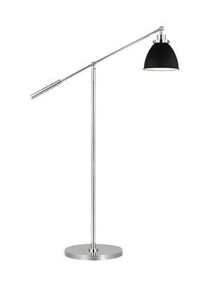 Visual Comfort Studio - CT1131MBKPN1 - One Light Floor Lamp - Wellfleet - Midnight Black and Polished Nickel