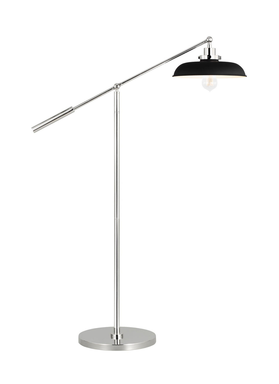 Visual Comfort Studio - CT1141MBKPN1 - One Light Floor Lamp - Wellfleet - Midnight Black and Polished Nickel