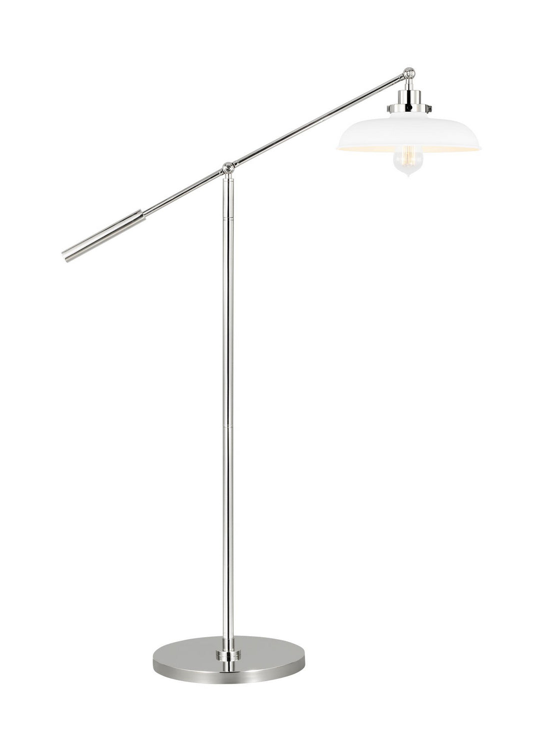 Visual Comfort Studio - CT1141MWTPN1 - One Light Floor Lamp - Wellfleet - Matte White and Polished Nickel