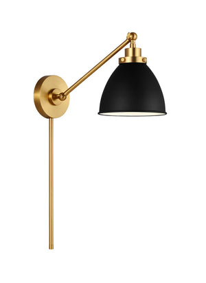 Visual Comfort Studio - CW1131MBKBBS - One Light Wall Sconce - Wellfleet - Midnight Black and Burnished Brass